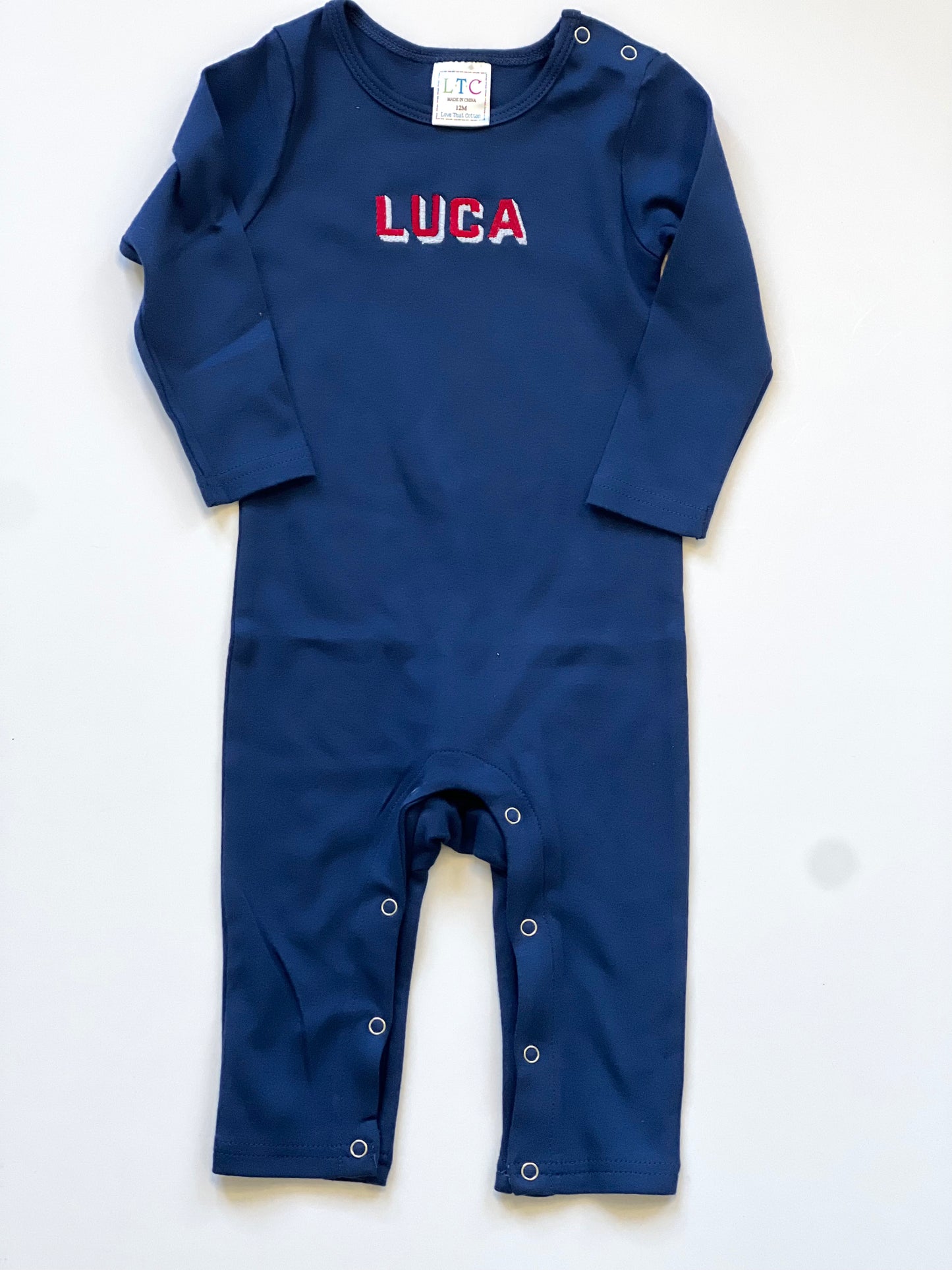 Long Sleeve Baby Romper- Navy